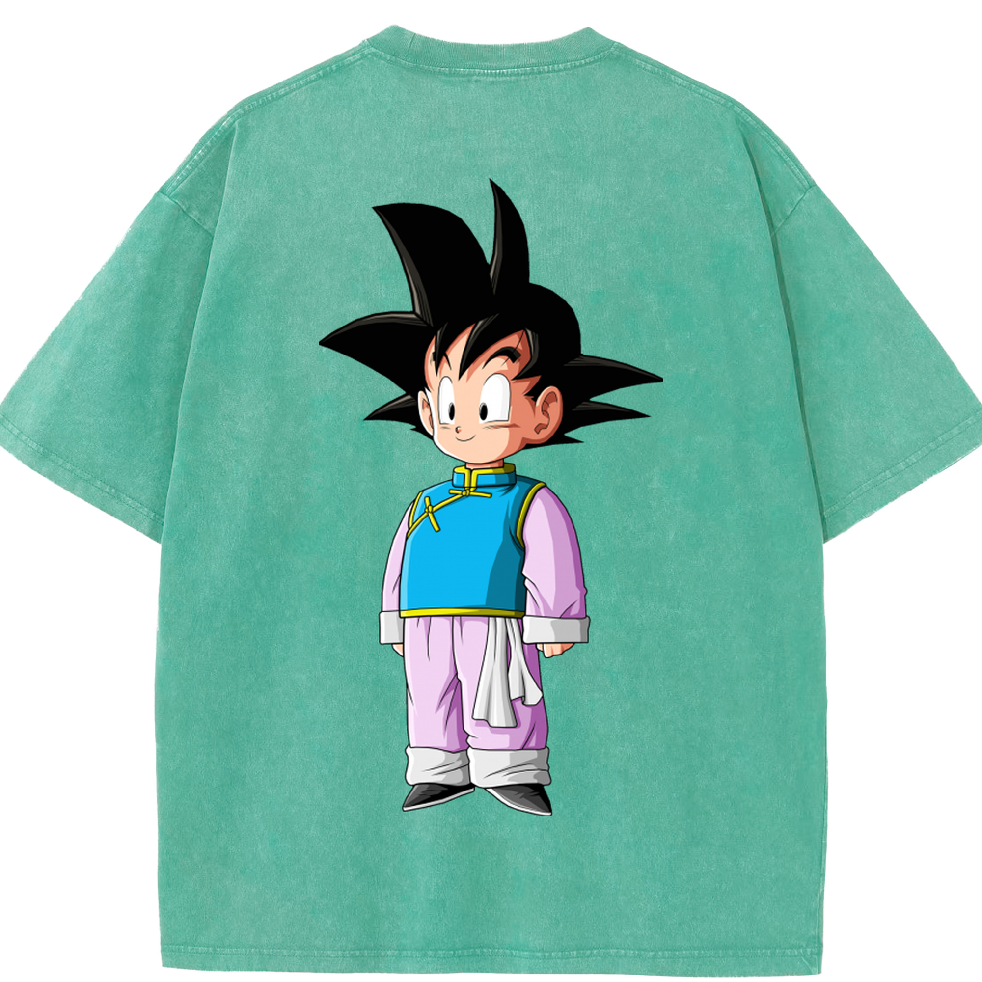 （画像用） ドラゴンボール 孫悟空（そん ごくう）Son Goku カカロット DRAGON BALL Kakarotto 綿100% ヴィンテージ風 半袖Tシャツ（背面プリント）